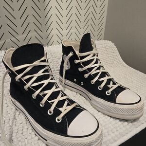 Converse Black and Cream High-Tops